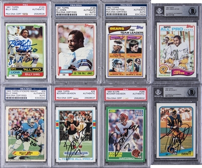 1980-1989 Topps and Assorted Brands Football Signed Cards Collection (90+) Including Hall of Famers 